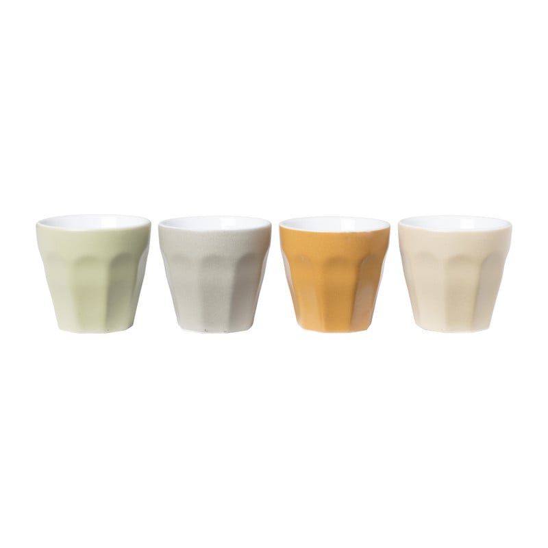 Mok facet klein - set van 4 stuks - 90 ml