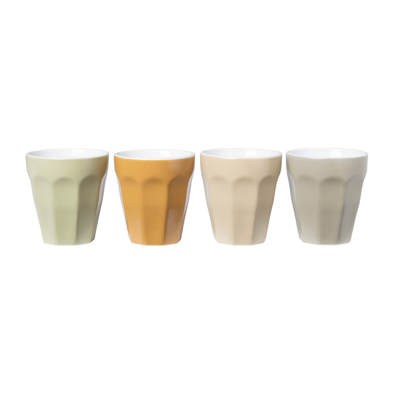 Mok facet middel - set van 4 stuks - 250 ml