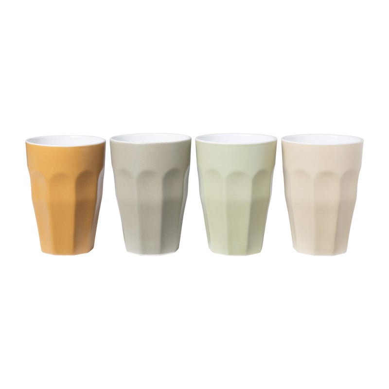 Mok facet groot - set van 4 stuks - 330 ml