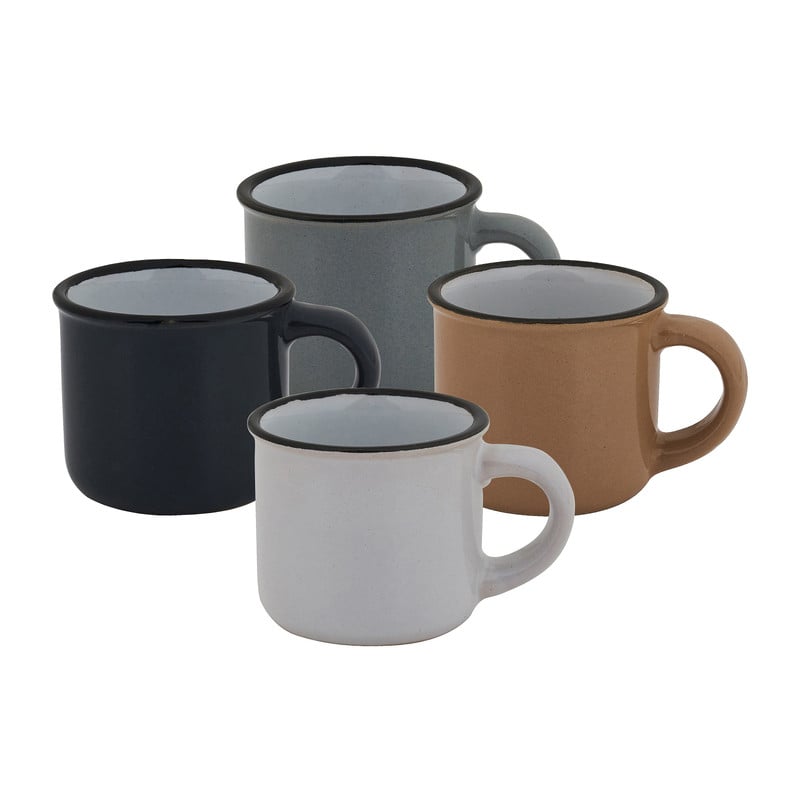 Espressomok classic - diverse kleuren - 10 cl - set van 4