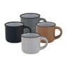 Espressomok classic - diverse kleuren - 10 cl - set van 4