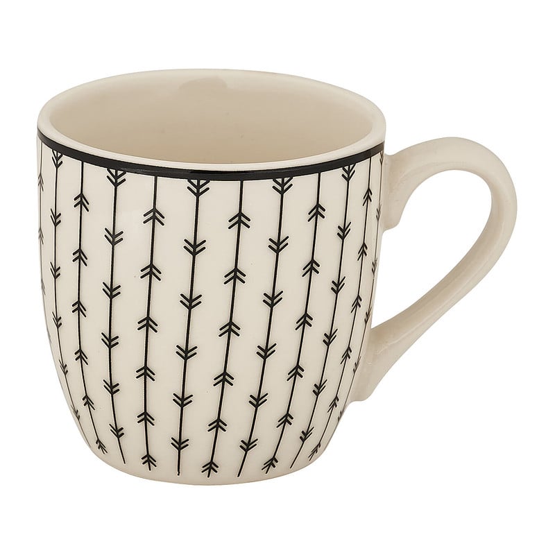 Mok print - zwart - set van 4 - 160 ml