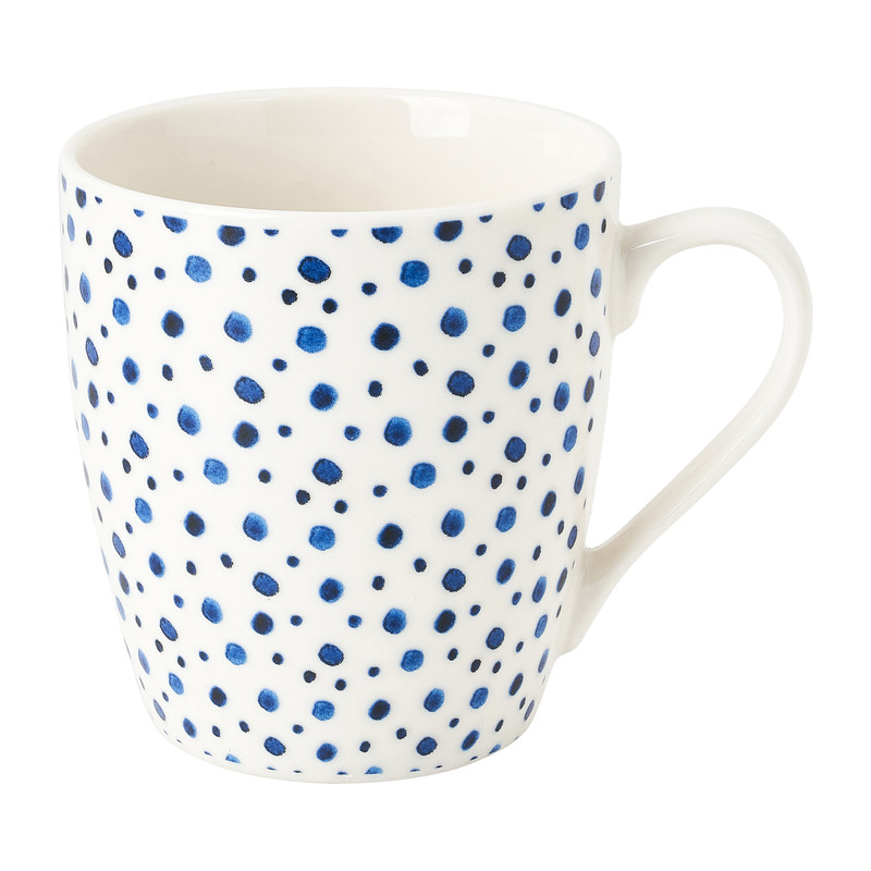 Mok stip - wit/blauw - 200 ml