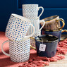 Mok streep - wit/blauw - 200 ml