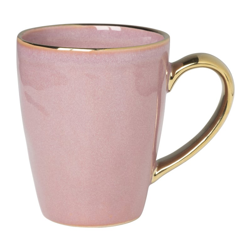 Mok met gouden oortje - roze - 250 ml 