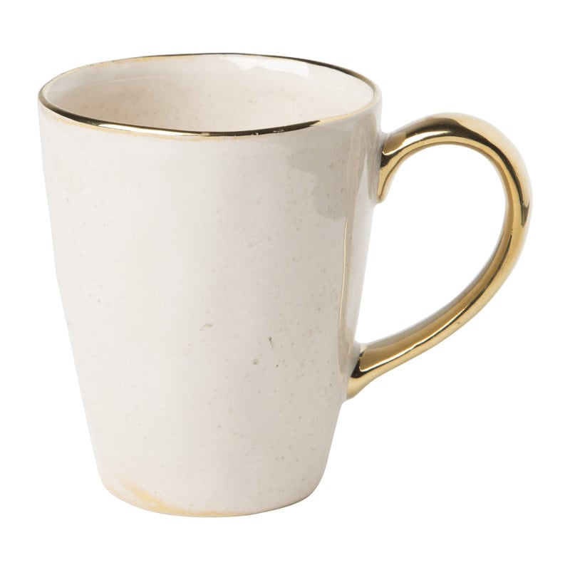 Mok met gouden oortje - beige - 250 ml 