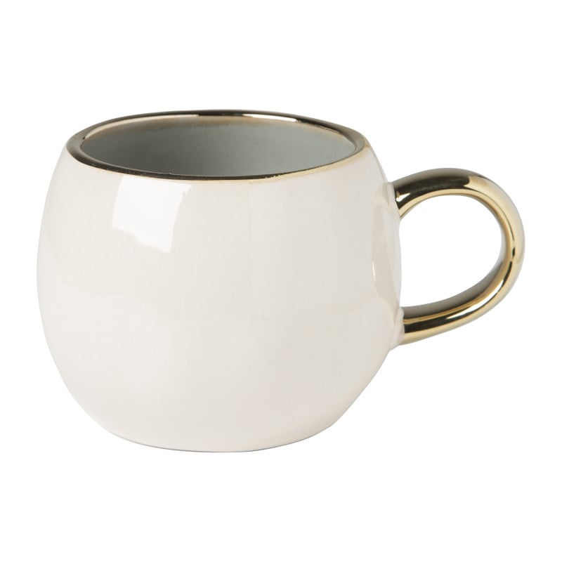 Mok met gouden oortje - beige - 400 ml 