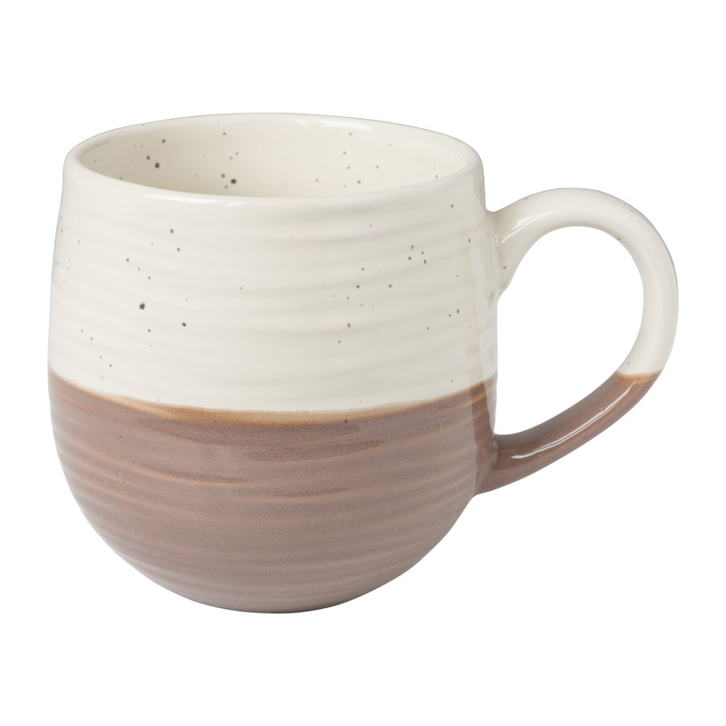 Mok met ribbel - terra - 500 ml