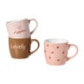 Mok hartjes - bruin/rood - 325 ml