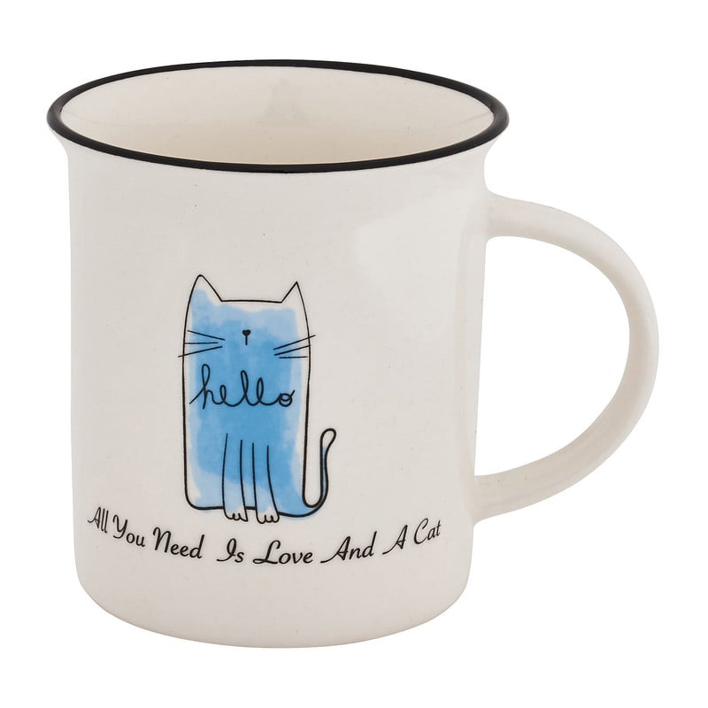 Mok kat met tekst - diverse kleuren - 300 ml