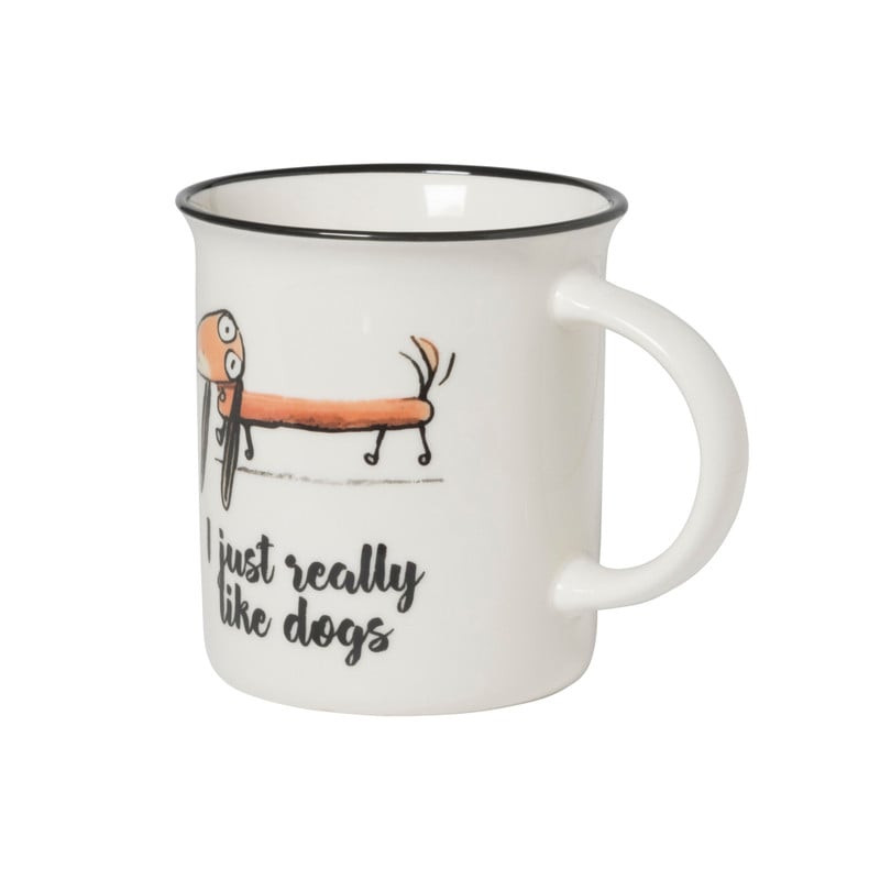 Mok met hond - wit - 300 ml - diverse varianten