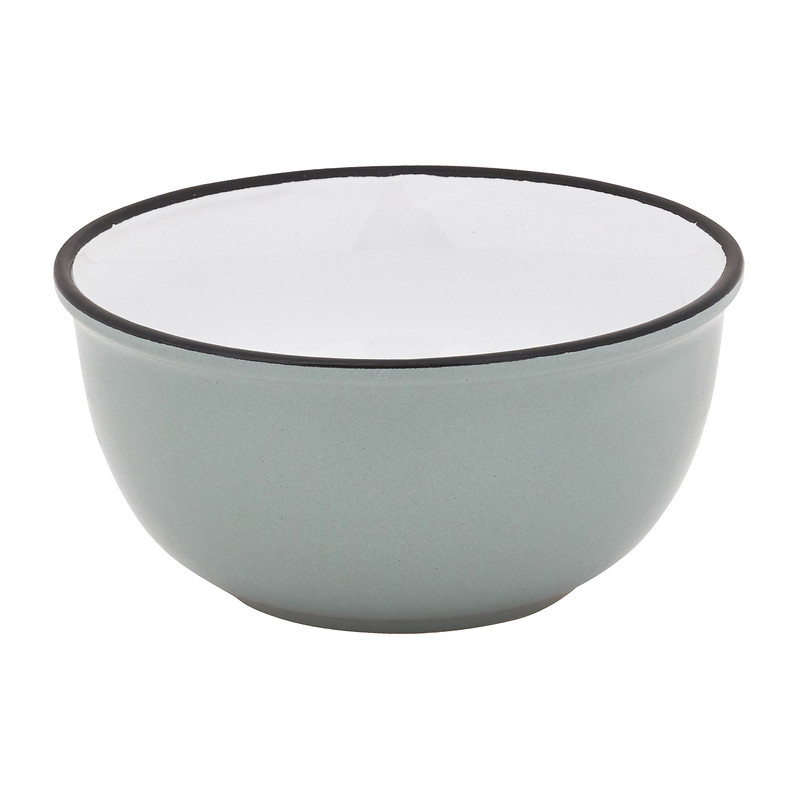 Schaal met zwarte rand - grijs - ø14 cm