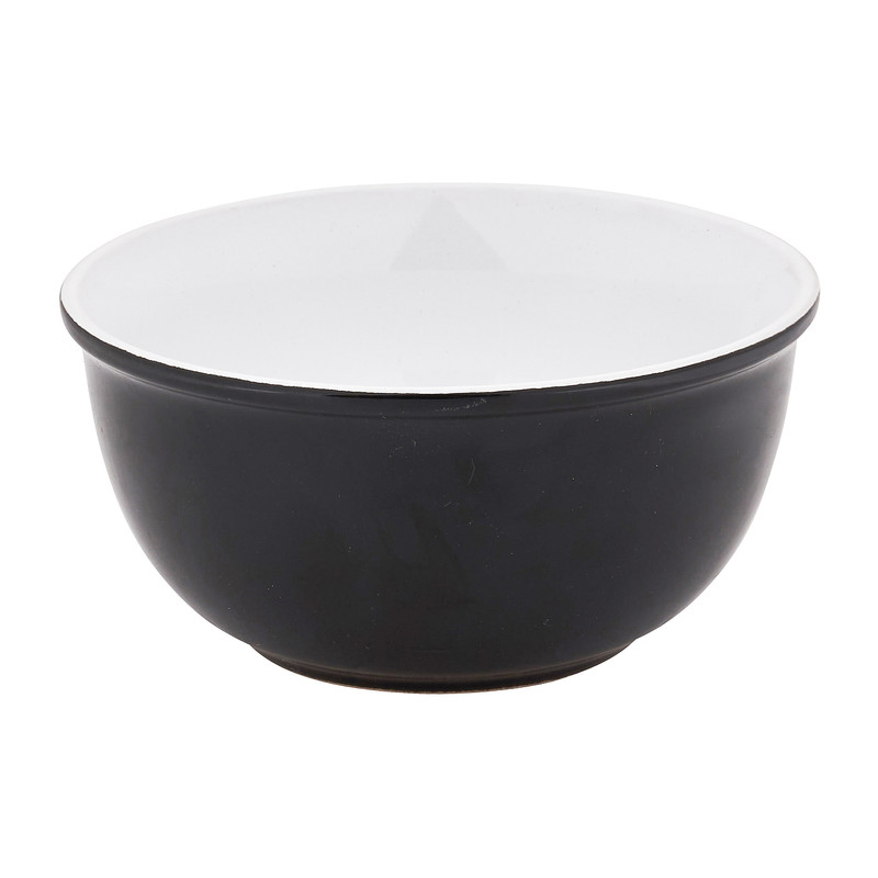 Schaal met zwarte rand - zwart - ø14 cm