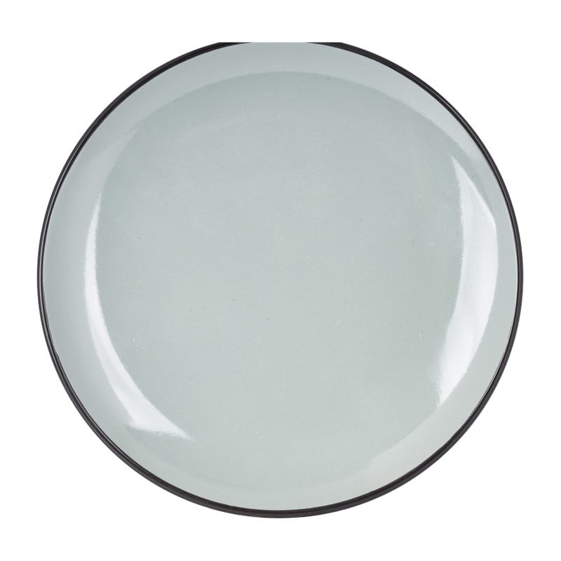 Bord met zwarte rand - grijs - ø20 cm