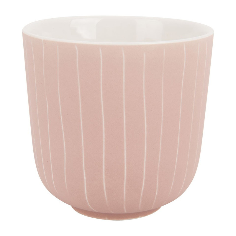 Beker mat met streep - 25 cl - roze/grijs