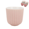Beker mat met streep - 25 cl - roze/grijs