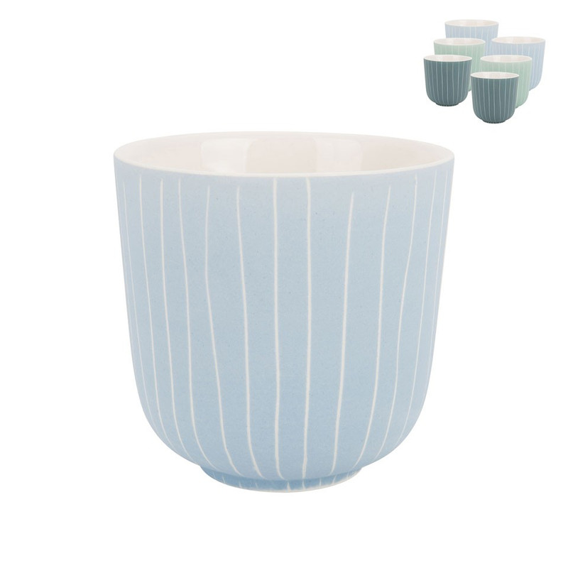 Beker mat met streep - 25 cl - blauw/turquoise