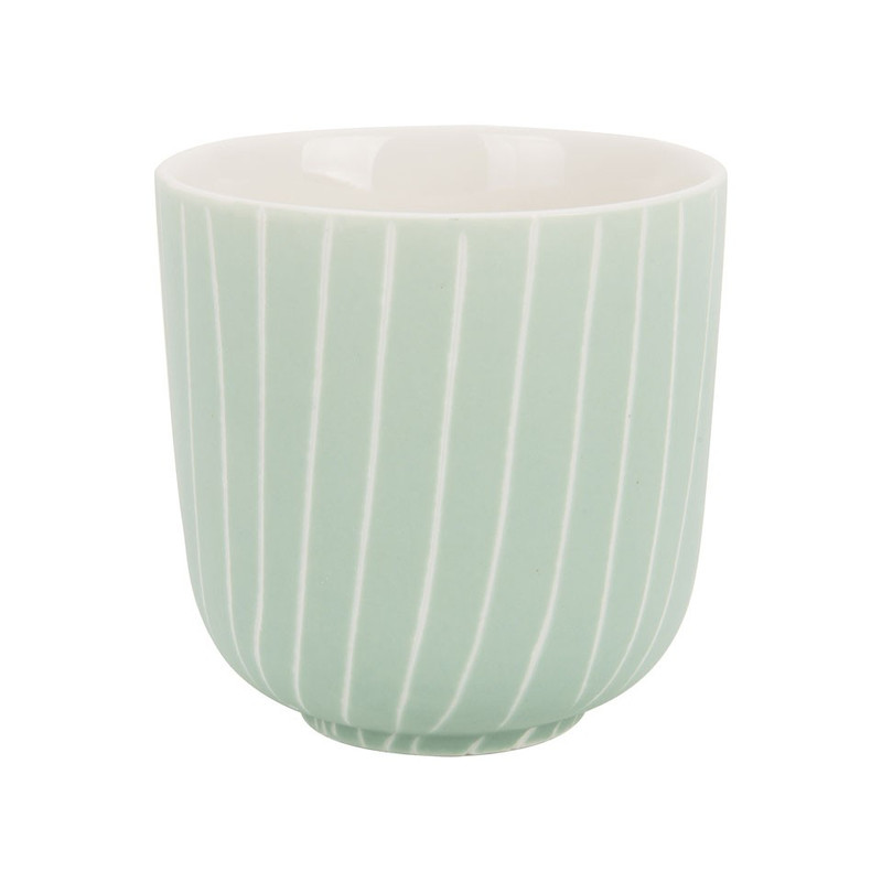 Beker mat met streep - 12 cl - blauw/turquoise