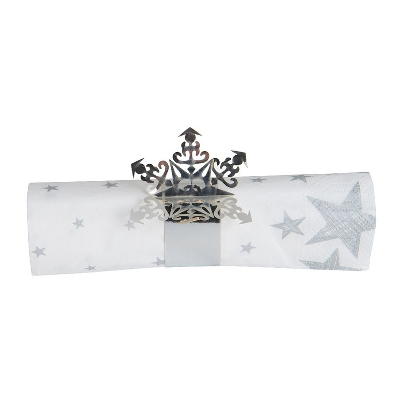 Servetring Sneeuw - zilver - set van 6