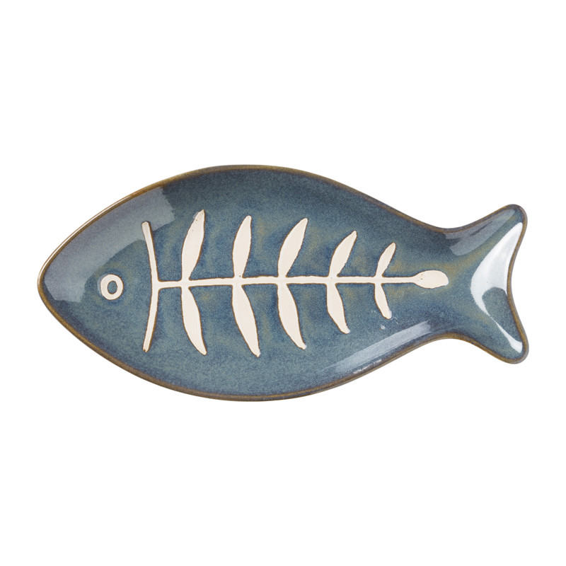 Bord vis - blauw - 23x11x2,5 cm