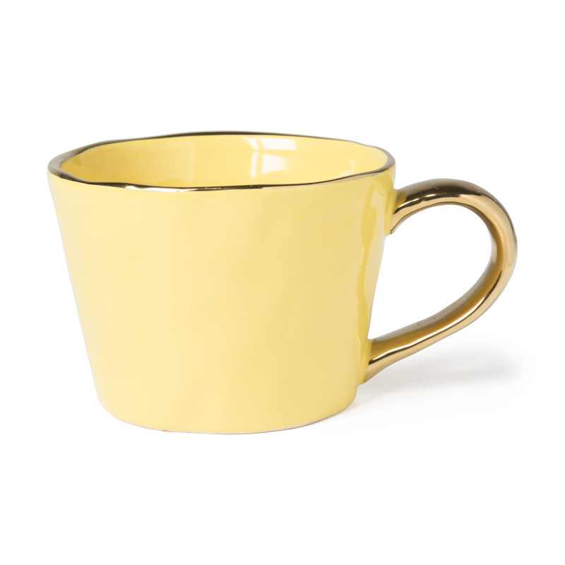 Mok met gouden oor - geel - 300 ml