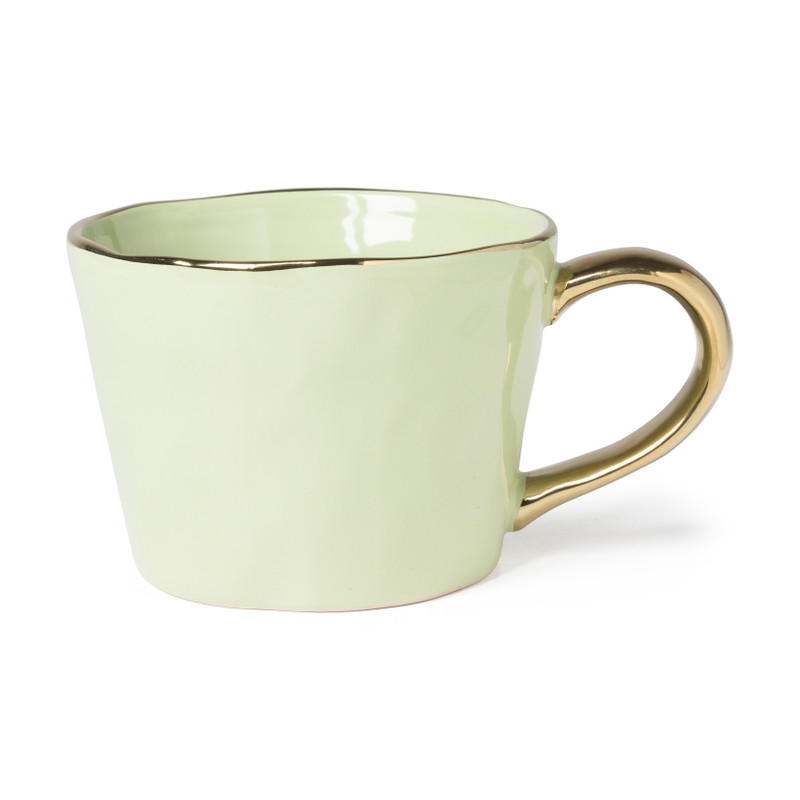 Mok met gouden oor - groen - 300 ml