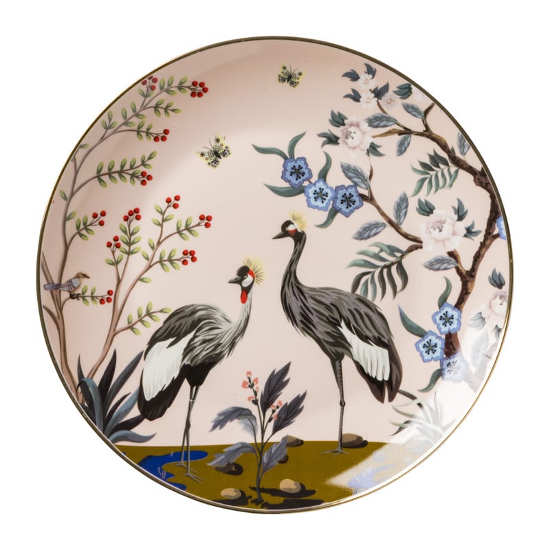 Ontbijtbord kraanvogel - ⌀20 cm - diverse varianten