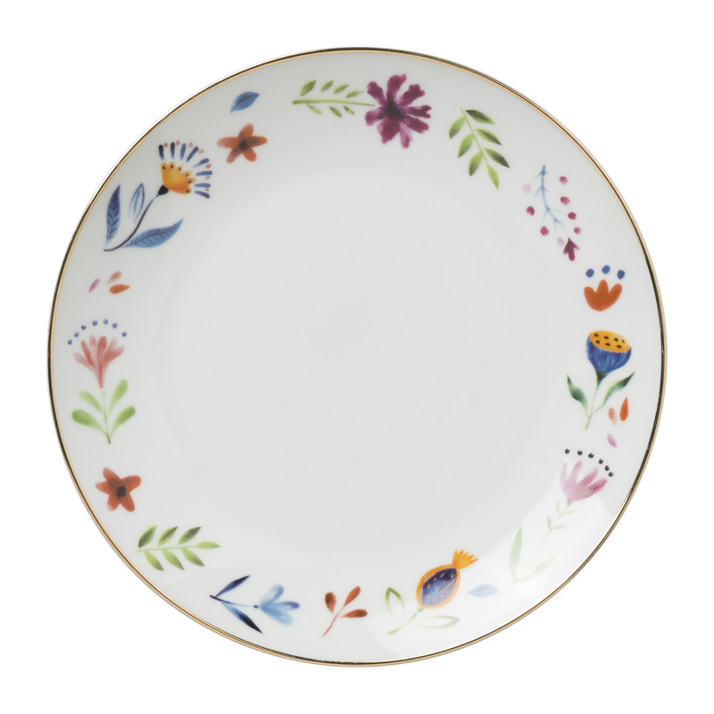 Ontbijtbord vintage flowers - ø20 cm
