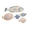 Schaaltje vis streep - stoneware - 11.4x7.2x1.6 cm