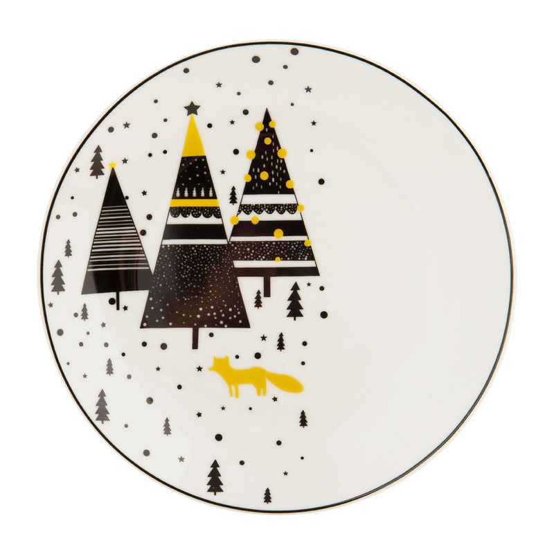 Ontbijtbord kerstboom - 20 cm 