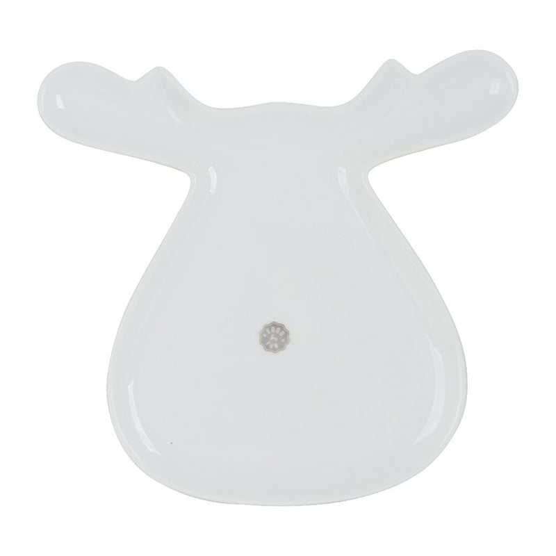 Bord rendier - 24x25 cm - wit