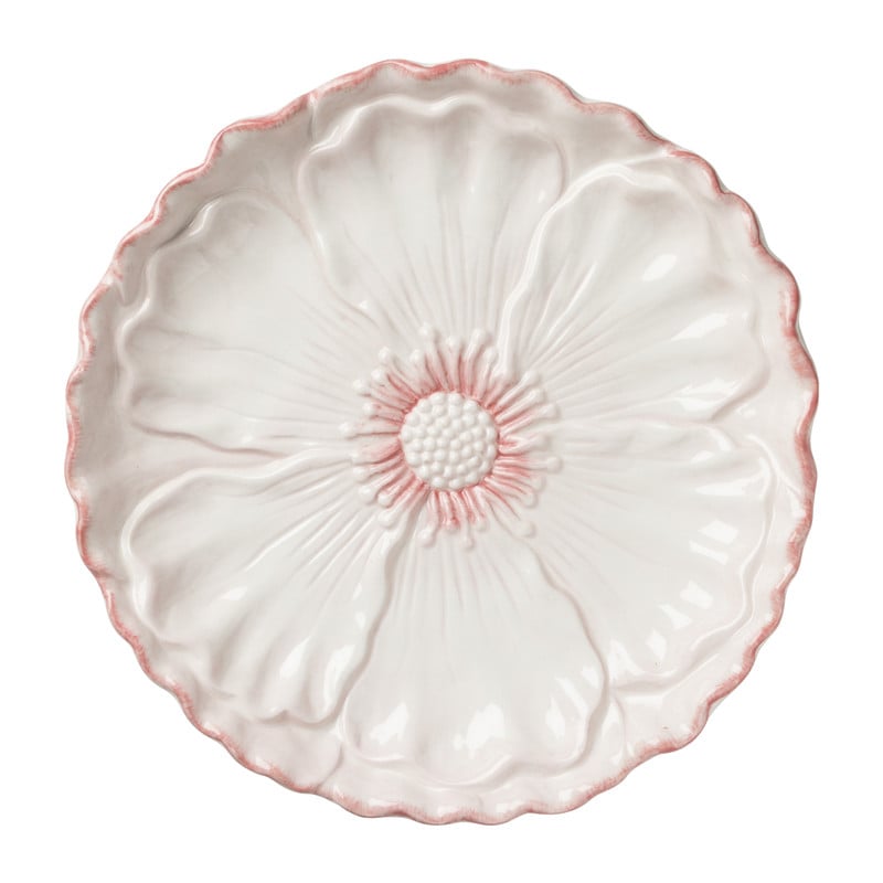 Dinerbord bloem - roze - ø26x3 cm