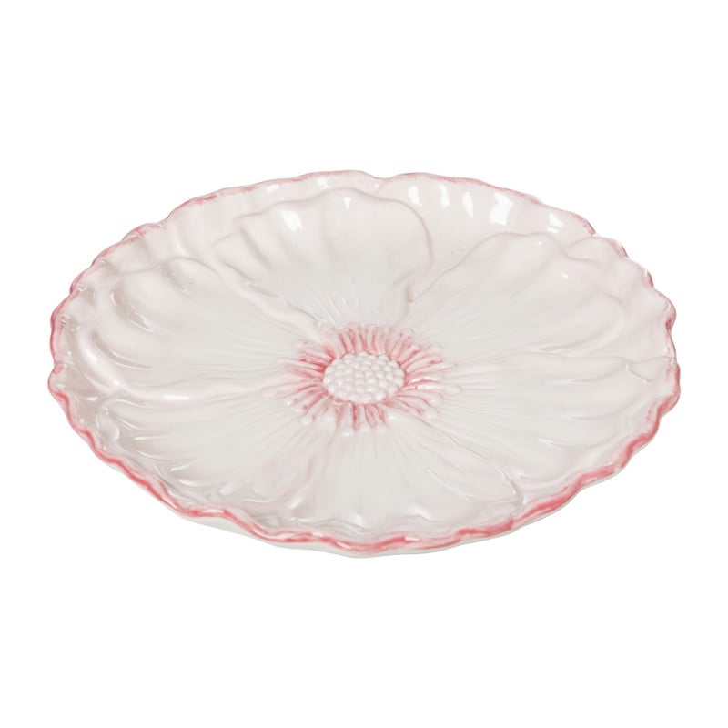 Dinerbord bloem - roze - ø26x3 cm