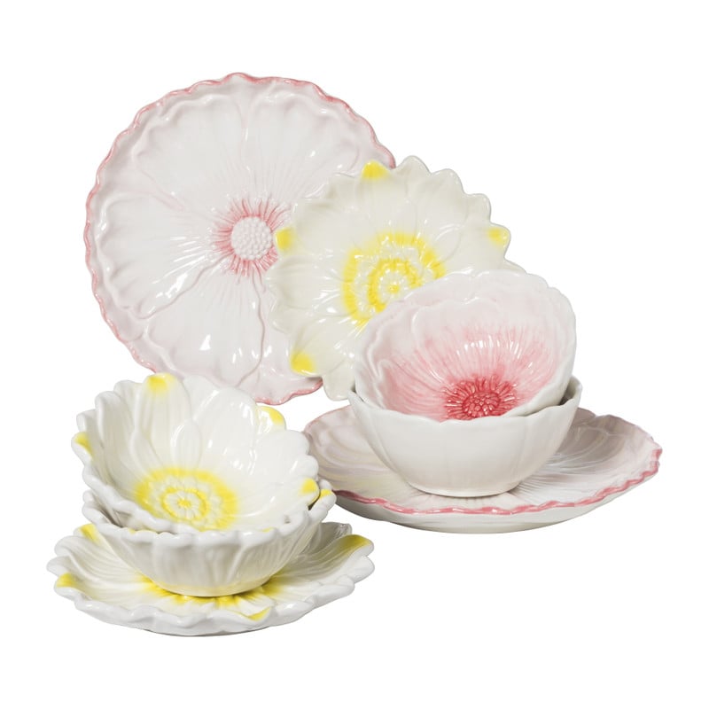 Dinerbord bloem - roze - ø26x3 cm
