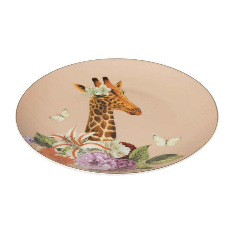 Dinerbord giraffe - roze - ø26 cm 