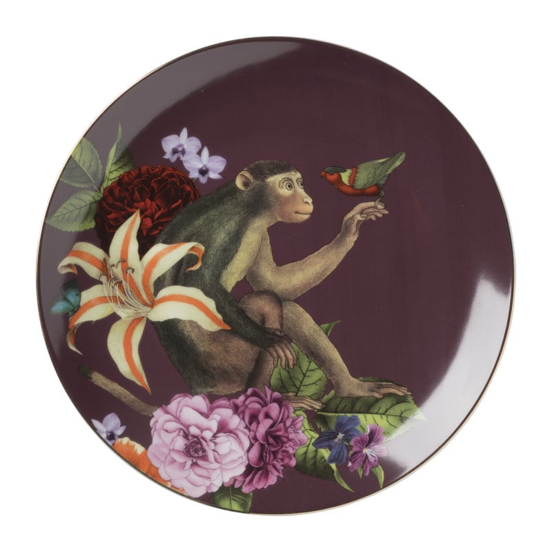 Dinerbord aap - paars - ø 26 cm 