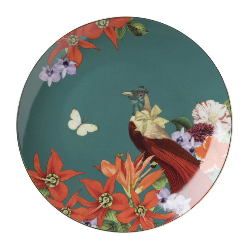 Dinerbord vogel - groen - ø26 cm