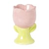 Eierdopje tulp - roze/groen - ø5.6x8.7 cm