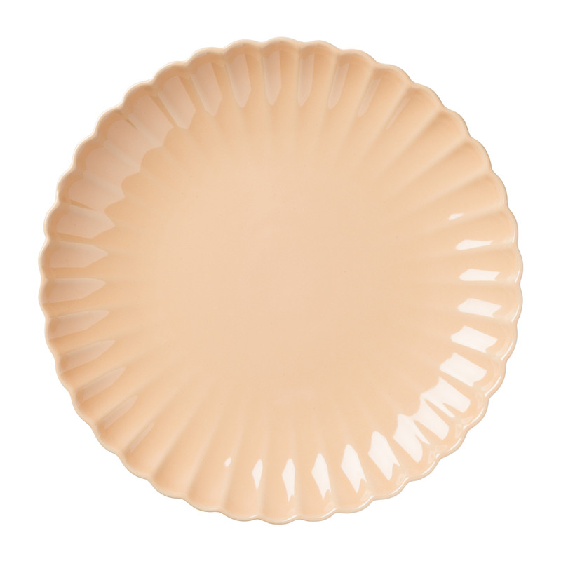 Dinerbord geschulpt - peach - ø25.6x3 cm