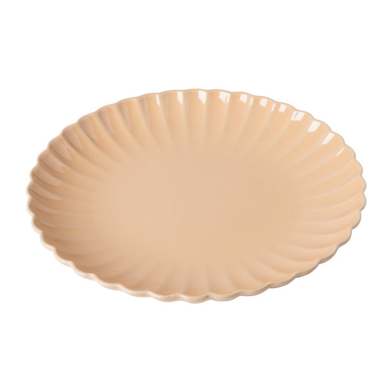 Dinerbord geschulpt - peach - ø25.6x3 cm