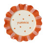 Gebaksbordje yummie - roze/rood - ø18x2 cm