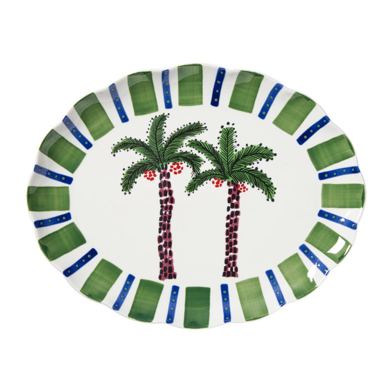 Serveerbord palmboom - multikleur - 3x39x32 cm
