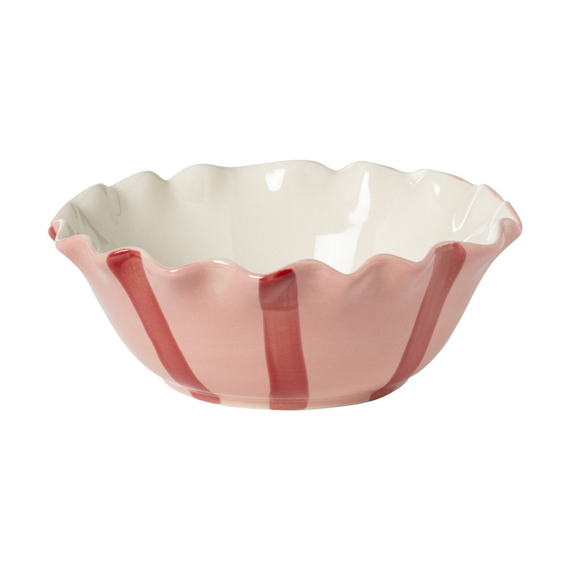Schaaltje strikjes - roze/rood - ø16x6 cm
