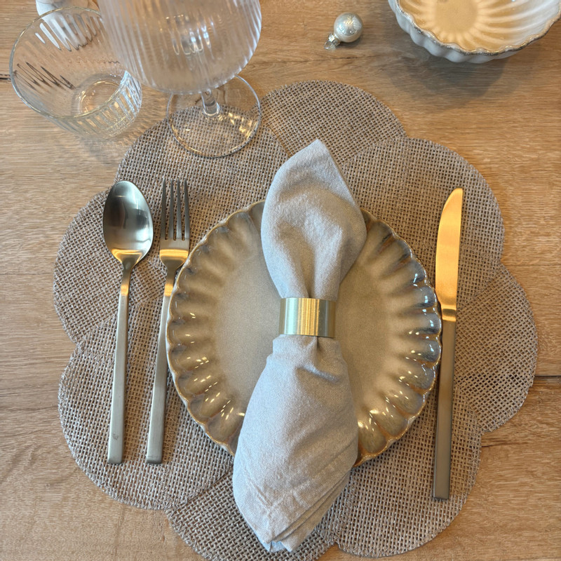 Dinerbord Caro - beige - ø25.6x3 cm 