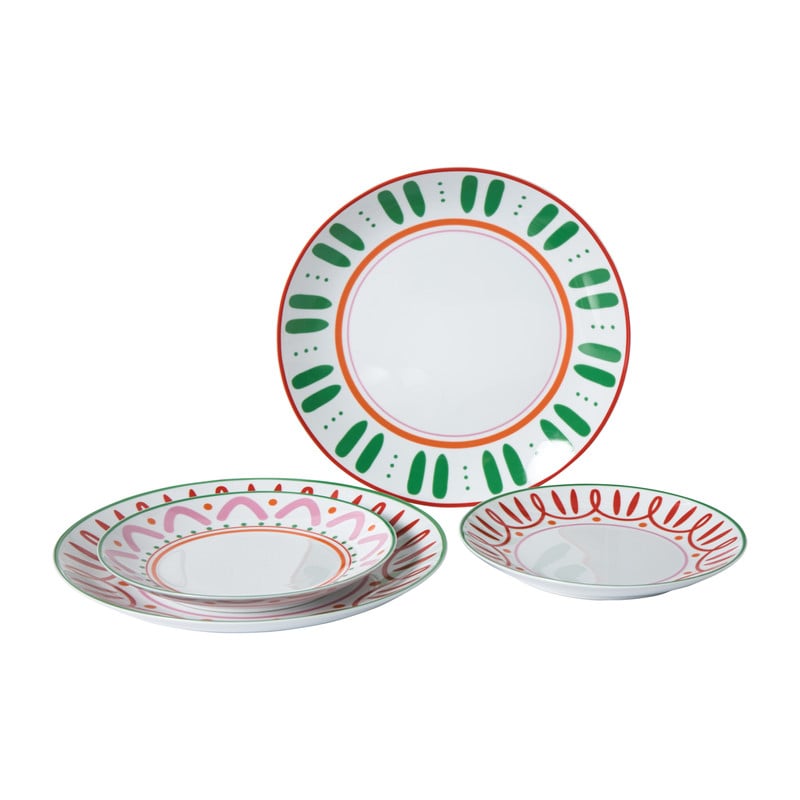 Dinerbord holly jolly - groen - ø26.8x2.8 cm