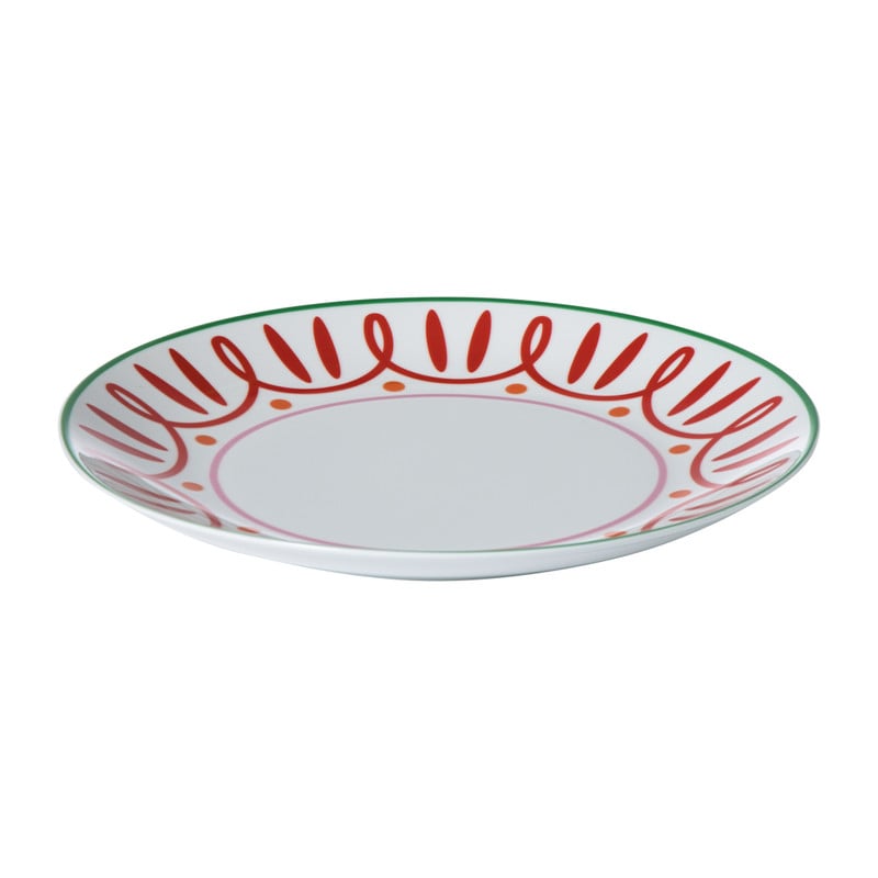 Dinerbord holly jolly - rood - ø26.8x2.8 cm