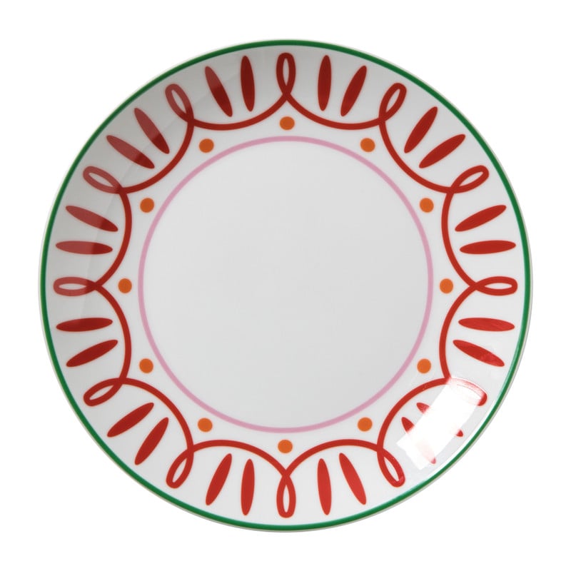 Ontbijtbord holly jolly - rood - ø20.6x2.5 cm
