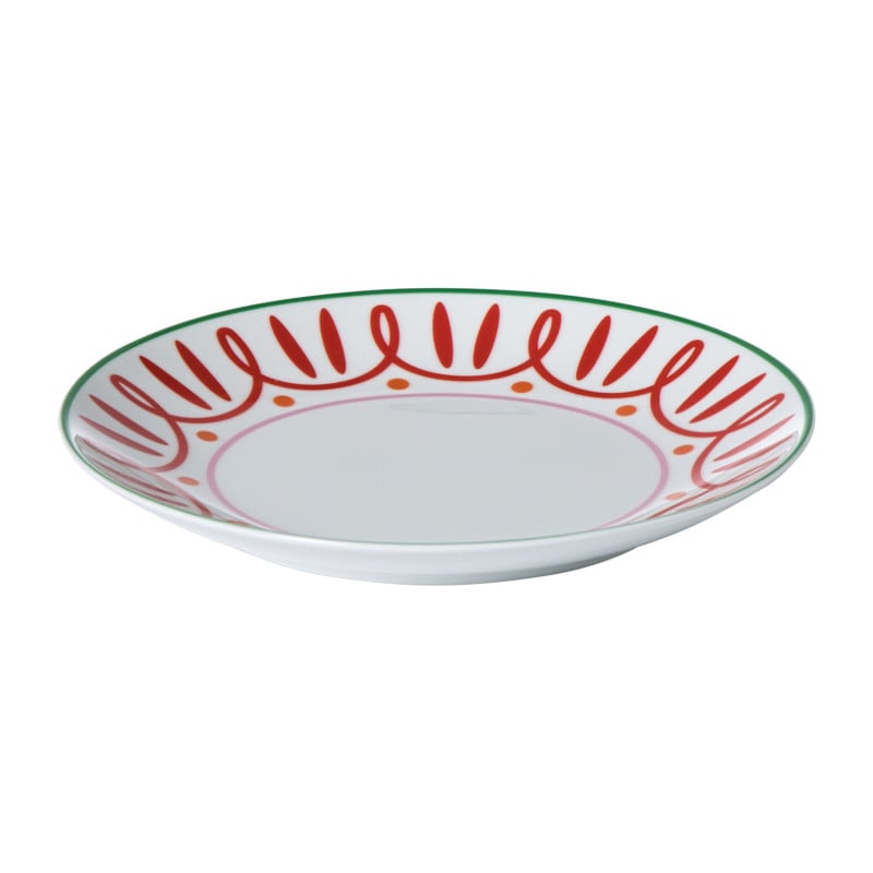 Ontbijtbord holly jolly - rood - ø20.6x2.5 cm
