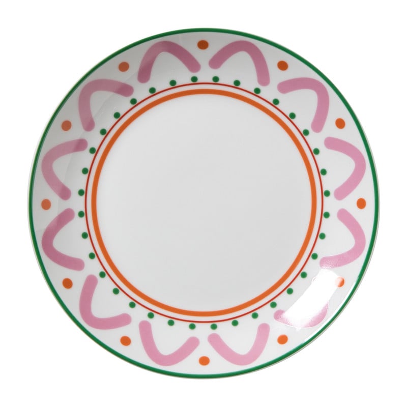 Ontbijtbord holly jolly - roze - ø20.6x2.5 cm