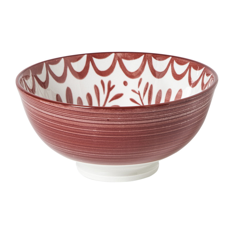 Schaaltje sterre klein - rood/wit - ø12x5.8 cm